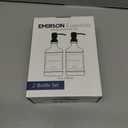 Emerson Essentials Soap Dispenser, Dish Soap Dispenser, Soap Dispenser Bathroom Set, Hand Soap Dispenser, Kitchen Soap Dispenser Set, Glass Soap Dispenser with Pump and Labels | 16 Oz, 2-Pack (Black | Black)