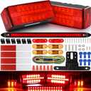 LINKITOM LED Submersible Rectangular Trailer Tail Light Kit, Super Bright Brake Stop Turn Reverse Side Marker Tail License Lights Sealed for Utility Trailer Boat Truck Marine Over 80 Inch