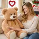 HollyHOME Big Teddy Bear Large Teddy Bear Stuffed Animal Birthday Valentines Day Plush for Kids and Girlfriend 36 inch Tan