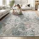 H.VERSAILTEX Boho Area Rug Timeless Bohemian Rug Throw Rugs for Living Room, Non Slip Carpets Vintage-Inspired Patterns for Farmhouse Decor Washable Rugs Soft 9x12 Feet - Oriental Blue | Soft, Non Slip, Washable Rugs, Timeless Bohemian Rug, Oriental Blue, Farmhouse Decor, Throw Rugs, Carpets