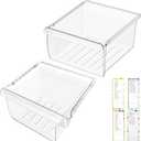 UPGRADED DA97-08693B Refrigerator Crisper Drawer & DA97-08692B Fridge Drawer Bin Compatible with Samsung Refrigerator Drawer Parts RS25J500DSR RS25H5000SR RS25J500DSG RS261MDRS Crisper Drawers