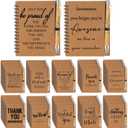 Honoson 50 Sets Spiral Notebooks Sets Employee Appreciation Gifts Bulk Inspirational Journals with Retractable Bamboo Pens Encouragement Notepad Thank You Gifts for Staff Teacher Coworker