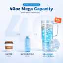 40 oz Tumbler with Handle and Straw, Clear Acrylic Cup, Double Wall Insulated Reusable Cold Drink Cup with Lid, Leakproof Travel Mug