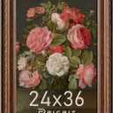 Picrit 24x36 Antique Gold Bronze Poster Frame, 2.75 Inch Wide Ornate Border Victorian Style - Wall Mountable Photo Frame for Gallery Art & Home Decor, 1 Pack