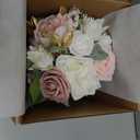 Ling's moment Dusty Rose Artificial Wedding Flower Bouquets for Bridesmaids Pink Floral Bouquet Blush Bridesmaid Bouquets with Ribbon Ceremony Anniversary,7-inch Diameter