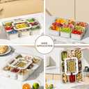 Snackle Box Container, Portable 9 Compartments Divided Serving Tray with Lid and Handle, Clear Snack Box, Stackable Snack Platters Organizer for Fruits, Candies, Vegetables, Nuts-1 Pack