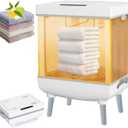 Towels Warmer for Bathroom, Foldable Hot Tub Large Towel Warmer Bucket with 2-in-1 Heating and Drying Functions, Fits Up to Two 40"X70" Oversized Towels, Blanket, Clothes and Robe for Single or Double