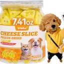 Wellix 7.41oz Freeze Dried Cheese Dog Treats - High-Protein,Grain-Free Crunchy Training Treats for Dogs & Cats - Digestive Health Food Toopers for Puppy Snacks (EXP 12/08/25)