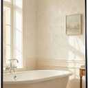 MIRRORART Black Scalloped Mirror 24x40'', Transional Rounded Notched Corner Bathroom Rectangle Vanity Mirror in 1 Seamless Stainless Steel Metal Frame Wall-Mounted Vertical/Horizontal, HD Mirror