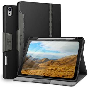 Antbox Case for iPad Air 11-inch M4/M3/M2 (2026/2025/2024), iPad Air 5th/4th Generation 10.9'' Vegan Leather with Pencil Holder Typing Angle Auto Sleep/Wake Muti-Stand (Black)
