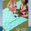 Giant Beach Towel Blanket Autumn Outing Stuff for Women & Men Road Trip Camping Gear Ship Cruise Gear Must Haves Large L Aqua Plain Pattern Yard Mat Airplane Accessories Travel Gadgets