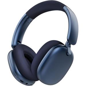 RORSOU C6 Active Noise Cancelling Headphones, Wireless Over Ear Bluetooth Headphones, 60H Playtime, Lightweight Folding Deep Bass Comfort Fit Ear Cups Headset with Mic for iPad/Travel/PC/Home, Blue