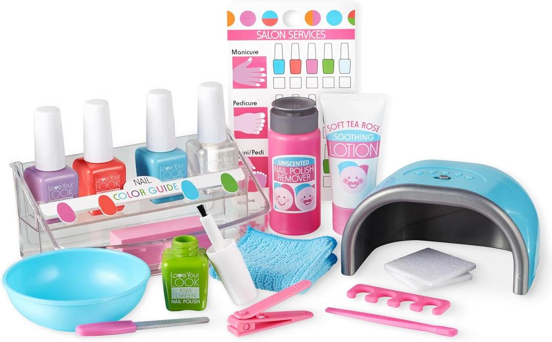 Melissa & Doug Love Your Look Pretend Nail Care Play Set  20 Pieces for Mess-Free Play Mani-Pedis (Does NOT Contain Real Cosmetics), Pink