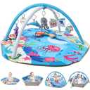 Baby Gym Play Mat, 8-in-1 Tummy Time Mat & Activity Gym, Washable Ball Pit, Infant Play Mat with Detachable Toys for Sensory Exploration and Motor Skill Development