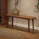 39" Solid Wood Small Dining Bench, Entryway Bench, Walnut
