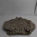 No Brand Women’s Long Sleeve Cropped Sherpa Fleece Plaid Jacket Casual Chunky Teddy Fleece Outerwear M