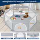 65×65 Inch Hexagonal Baby Playpen, Playpen for Babies and Toddlers, Baby Play Pen Pin Indoor Outdoor Play Fence