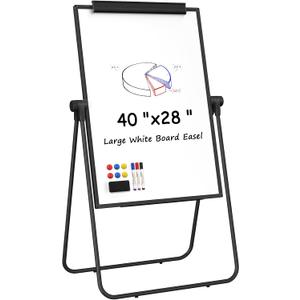 MaxGear Large White Board Easel Stand, 40" x 28" Double Sided Dry Erase Board with Stand, Height Adjustable and 360 Degree Rotation Classroom Easel for Home & Office Flip Chart Stand