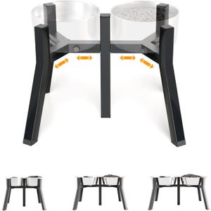 Elevated Dog Bowl Stand for Large Dogs, Adjustable Width 7-10.6", Raised Dog Food Water Holder, 2-in-1 Design, Bowl Not Included
