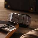 SUNFWR Leather Bands Compatible with Apple Watch Band 42mm(Series 3 2 1) 44mm 45mm 46mm 49mm for Men Women, Top Grain Genuine Leather Replacement Strap for iWatch Ultra 3 2 1, SE3 2 1, Series 11 10 9 8 7 6 5 4 3 2 1 (Coffee/Silver)