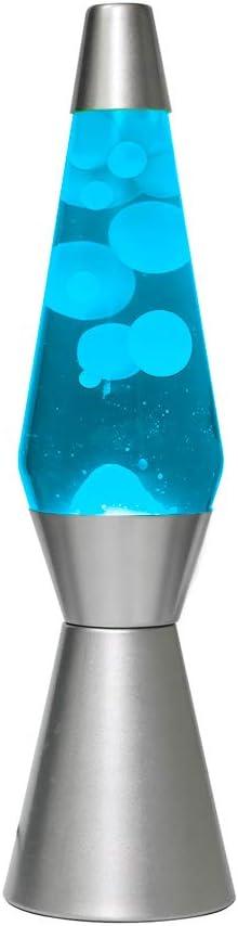 Lava Lamp Magma with Beautiful Colors 4 x 16 in (Blue, Silver Base) US Plug