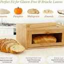 Chirons Pantry Bread Box with Clear View Window, Premium Bamboo Bread Storage for Kitchen Countertop, Farmhouse Organizer with Lid for Brioche, GlutenFree Loaves and Everyday Baked Goods