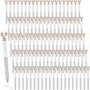 Sherr 100 Pack Big Crystal Diamond Pens Cute Ballpoint Pens Retractable Ballpoint Rhinestones Crystal Bling Gem Plated Black Gel Ink Office Supplies Gifts for Women(Silver,Wedding Style)