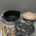 Cast Iron Dutch Oven for Bread Baking, 5 QT Pre-Seasoned Pot with Skillet Lid, Includes Sourdough Bread Baking Supplies, Cast Iron Pot for Frying, Braising, BBQ (Black)