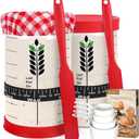 CuteRise Sourdough Starter Jar Kit, 2PACK 40oz Sourdough Starter Jars with Silicone Lids, Cute Cloth Covers, Thermometers, Feeding Time Trackers, Silicone Spatulas, Recipe & Measuring Cups -14PCS