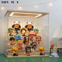 NONEMEY Clear Acrylic Display Case Stand with LED Light 2/3/4/5/6 Tier Storage Box Showcase Dustproof Organizer Box for Collectibles (6Tier 15.7*12.5*16.5inch)