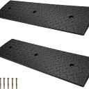 Curb Ramps for Sidewalks 2" Rise Rubber Curb Ramps Threshold Ramp for Driveway Shed Ramp for Riding Mower Garage Ramp Door Threshold Ramp for Wheelchair 7000lbs Capacity