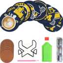 Bartogro 8 Pcs College Football Diamond Art Coasters Kits with Holder, Diamond Painting Coaster Kits DIY Crafts for Adults Diamond Art Painting Kits Supplies for Michigan Gift