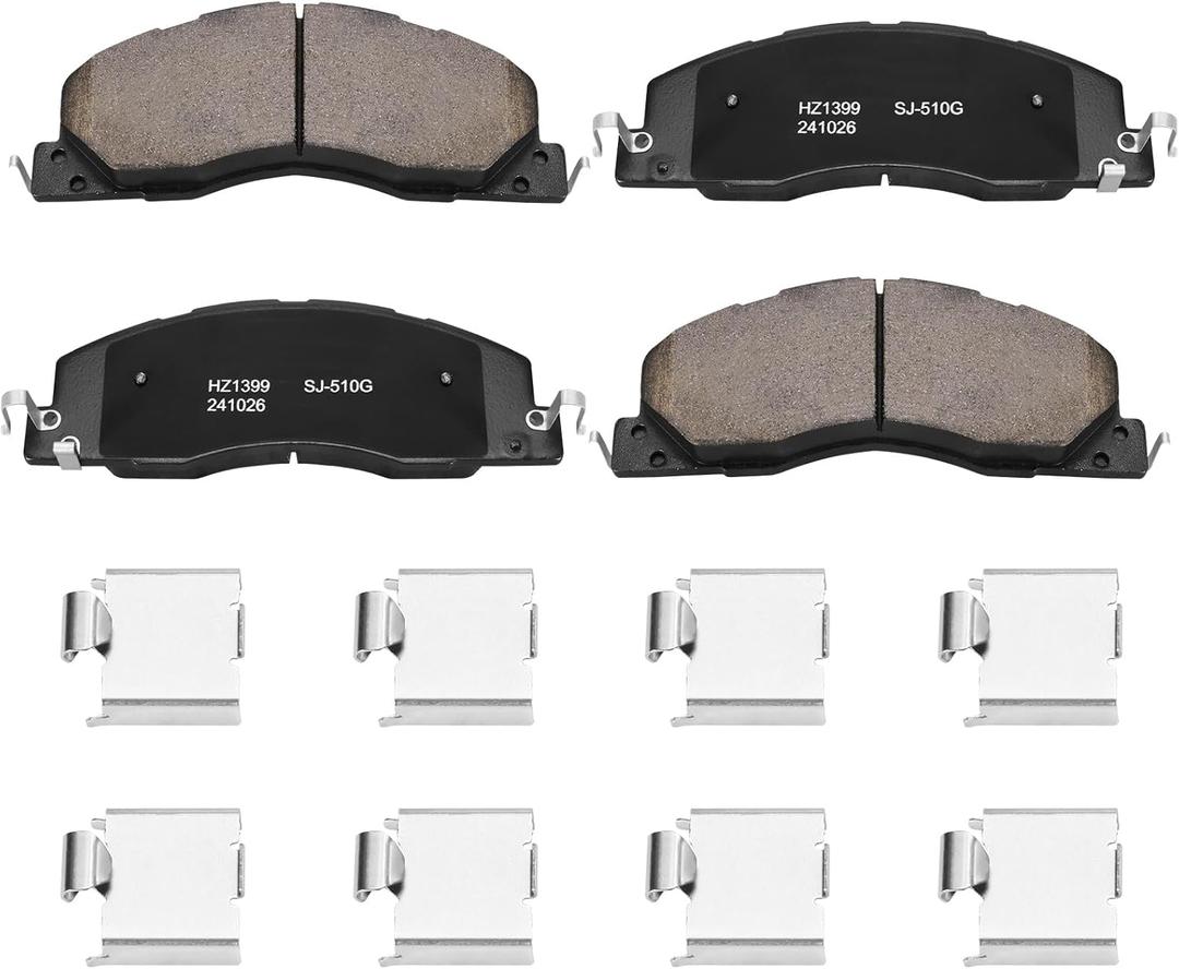 SUPLABEL Front Brake Pads for 2009 2010 20112018 Dodge Ram 2500 3500 Ceramic 2010 2011 2012 2013 2014 2015 2016 2017 Replacement Brake Pads w/Hardware HZ1399
