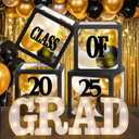 BainGesk Graduation Decorations 2025, 4 LED Light Up Letters "GRAD" with Balloons Boxes, Graduation Decorations Class of 2025, Grad Party Decor