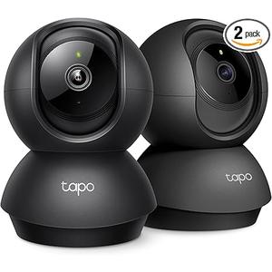 Tapo 2K Indoor Pan/Tilt Wired Security Camera  Works as a Baby Monitor & Pet Camera, Motion Detection, 2Way Audio, Siren, Night Vision, NoSubscription Local Storage or Optional Cloud, C211 (2Pack)