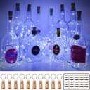 MUMUXI Bottle Lights with Cork Switch [10 Pack] | Easy-to-Use 3.3ft 20 LED Bottle Lights | Universal Size Cork Lights for Bottles Liquor Bottles Christmas Lights Indoor Outdoor, Cool White