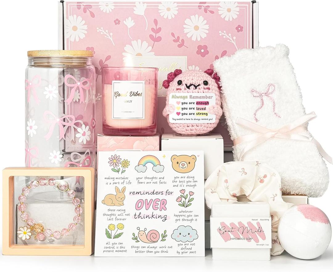 Gifts for Teen Girls, Teen Girl Gifts Trendy Stuff, Graduation Gift For Her Teens Tween Girls, Teenage, Daughter, Sister, Best Friend Birthday Basket for Women Sweet 16th 18th 21st Box Set (Pink)