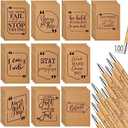 Fulmoon 200 Pcs Back to School Gifts Inspirational Notepads Pens Gifts Bulk Inspirational Mini Notebooks Motivational Pens for Students from Teacher Coworker Employee Team (Brown)