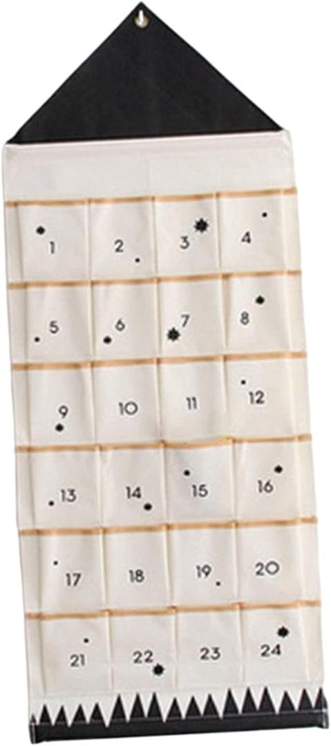 Advent Calendar to Fill Large Wall Hanging with Pockets Fillable DIY for Decoration Hanging Ornaments for Door Wall - 24 Pockets