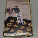 Quimoy Stainless Steel Cookies Press, Cookie Press Gun Kit with 13 Cookie Discs and 8 Piping Tips, Cookies Baking Gadgets for Christmas Baking & Cake(Comes with Cleaning Brush)