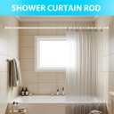 MEXAU White Shower Curtain Rod 41-126 Inches (4-10 ft), Tension Curtain Rods No Drilling,Heavy Duty Tension Rod for Windows, Living Room, Bathroom, Bedroom, Outdoor Curtain Rod