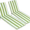 PERFECT GARDEN Chaise Lounge Cushions Outdoor, Waterproof & Fade-Resistant Lounger Cushions for Patio Furniture, Pool, Lawn - 74'' x 22'' x 3'', Set of 2