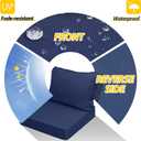 AAAAAcessories Outdoor Seat Cushions for Chairs, Fade-Resistant, Waterproof Patio Furniture Replacement Cushions, 20" x 18" x 3" + 20" x 17", Set of 4, Navy Blue