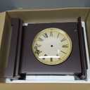 Shinoske Wooden Mantel Clock with Hidden Safe,Secret Compartment for Cash,Jewelry,Rings,Watches,Battery Operated Vintage Table Clock for Living Room,Home Decor,Mahogany