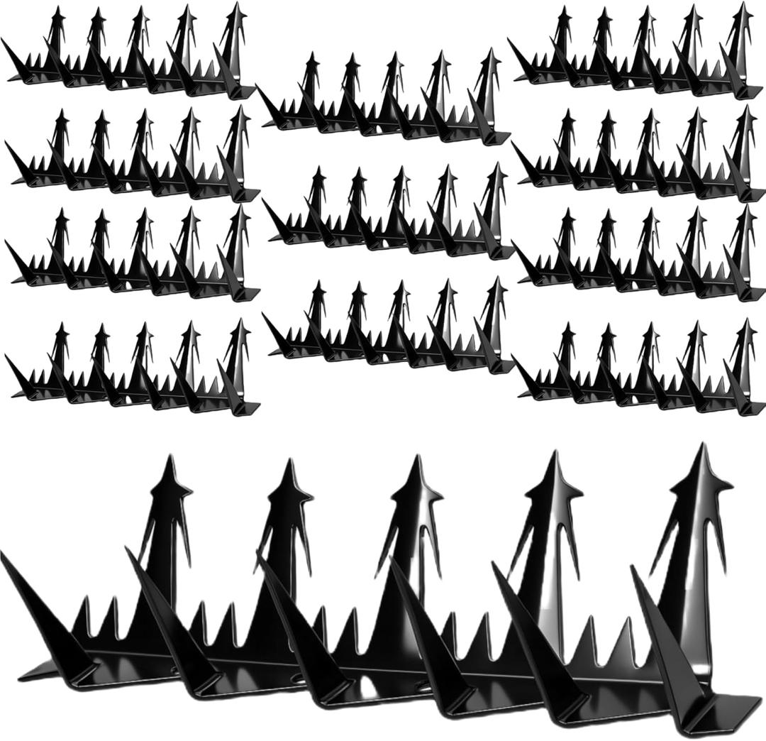 12 Pack Anti Climb Fence Spikes  Black Metal Wall Security Spikes Animal & Intruder Deterrent for Home, Yard & Garden Protection