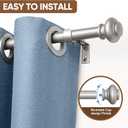 SIMEWIN Silver Curtain Rods for Windows 28 to 48 Inches Adjustable Decorative 1 Inch Diameter Single Window Curtain Rod Set with Classic Finials, Silver Finishing