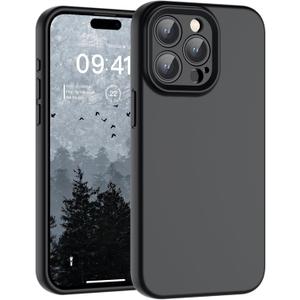 SUPFINE Designed for iPhone 15 Pro Case,Premium Liquid Silicone with [Soft Anti-Scratch Microfiber Lining][Upgraded Camera Protection] Slim Shockproof Protective Phone Case for Men Women Girls,Black