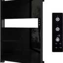 Heated Towel Rack for Bathroom, Towel Warmer with Timer Wall Mounted, Electric Towel Warmer, Bath Towel Heater with Black Tempered Safty Glass, Graphene, Towel Drying Rack- 26.8 x18 inch (Black)