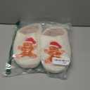 Christmas Slippers Reindeer Slippers for Women and Men Holiday Halloween Slippers Indoor Bedroom Fluffy Warm Fleece Slippers Winter Soft Cozy Home Non-Slip Soft Plush Slip-on Wool Lined House Shoes (White)