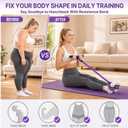 Upgraded Pedal Resistance Band with Handle, Protective Nylon Sleeves & Adjustable 30/60LBS, Sit-up Workout Equipment for Core/ABS, Waist, Arm, Leg, Portable Home Gym for Men & Women Body Shaping